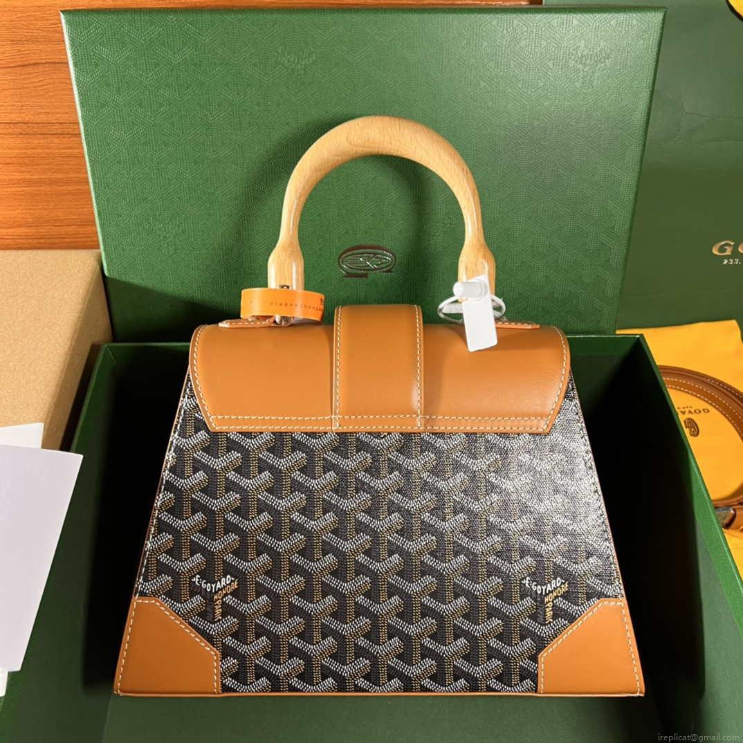 Goyard Sac Saigon Pm Bag BPMLTY07CL07P Black with Brown