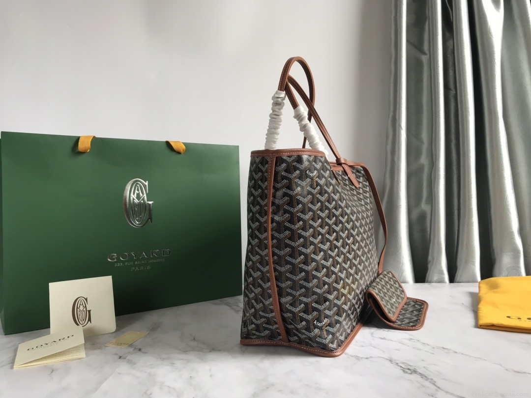 Goyard GMLTY01CL03P Saint Louis GM Bag Black with Brown