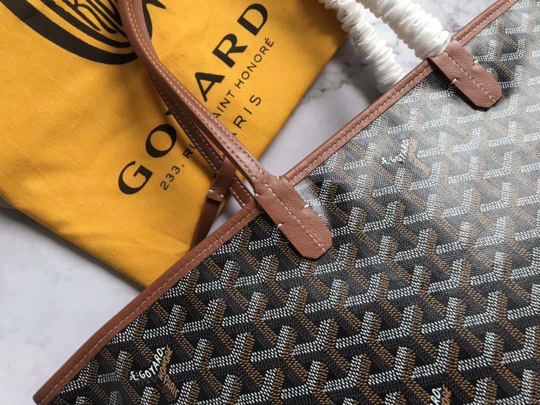 Goyard GMLTY01CL03P Saint Louis GM Bag Black with Brown