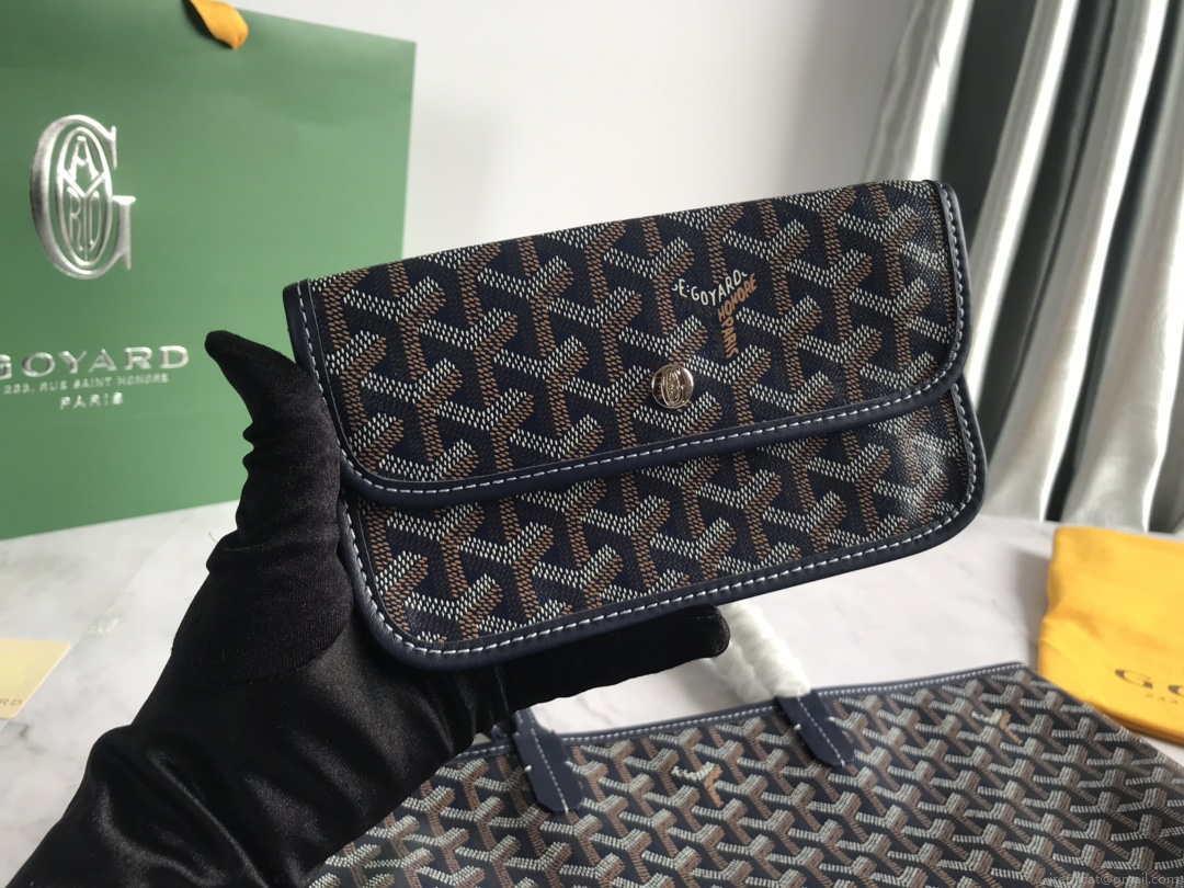 Goyard GMLTY01CL03P Saint Louis GM Bag Brown with Navy Blue
