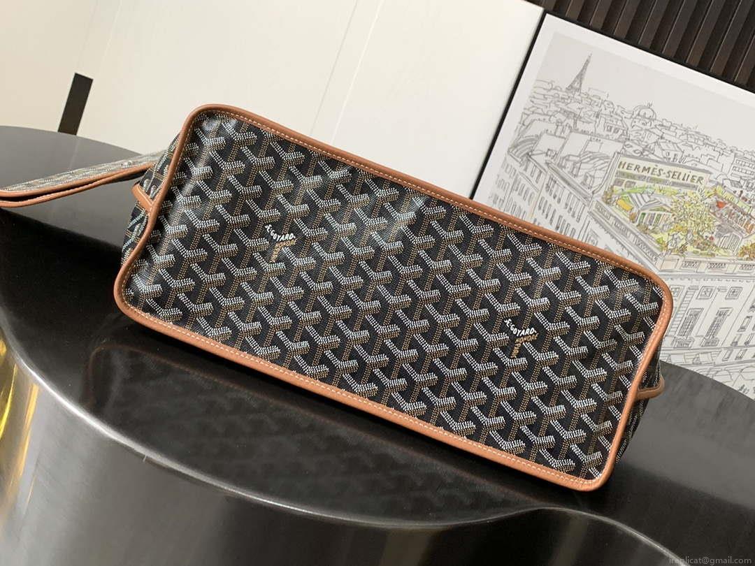 Goyard ANJOUSPMLCG03TY01P Anjou PM Bag Black and Tan