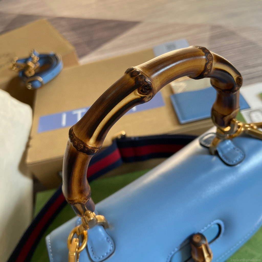 Gucci Bamboo1947 small top handle bag 675797 Blue
