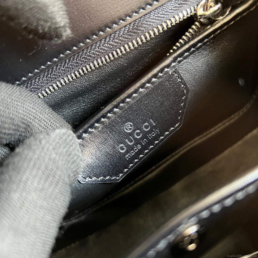 Gucci 675797 Bamboo1947 small top handle bag Black