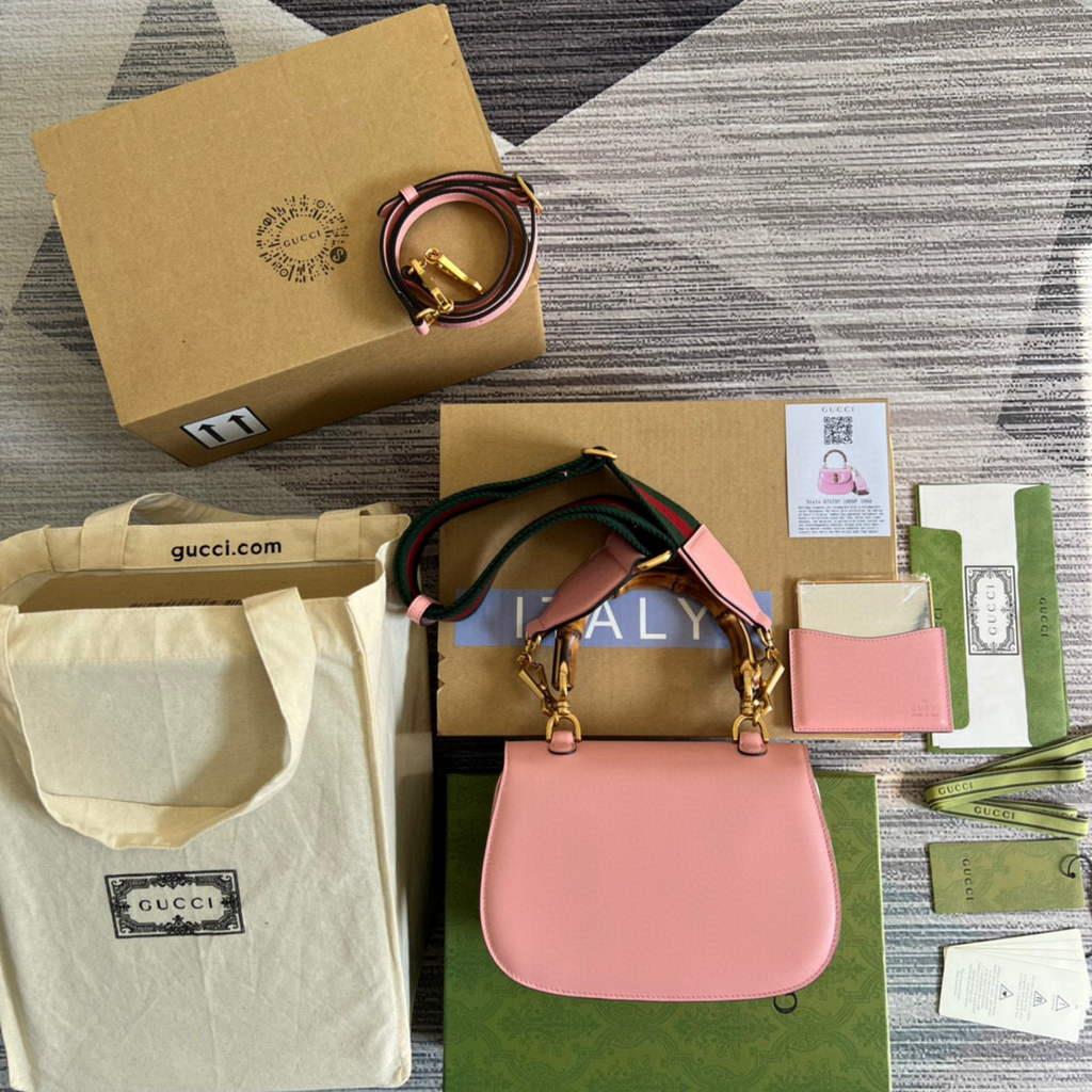 Gucci 675797 Bamboo1947 small top handle bag Pink