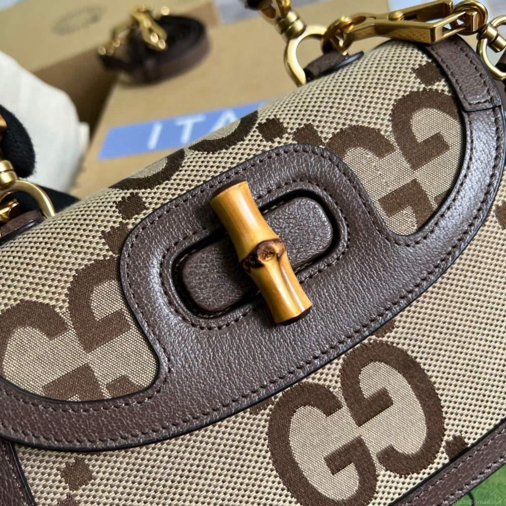 Gucci 675797 Bamboo1947 small top handle bag Brown