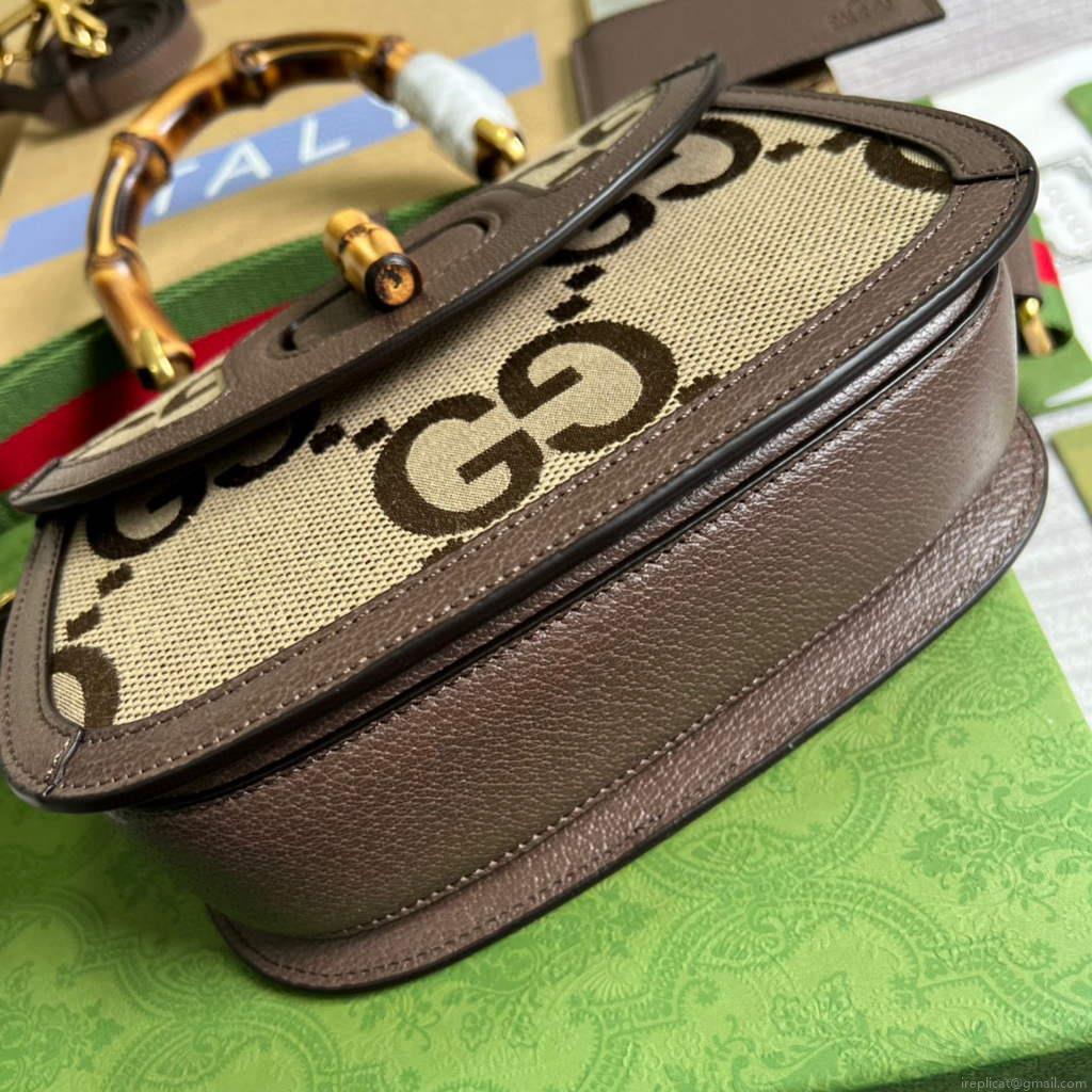 Gucci 675797 Bamboo1947 small top handle bag Brown