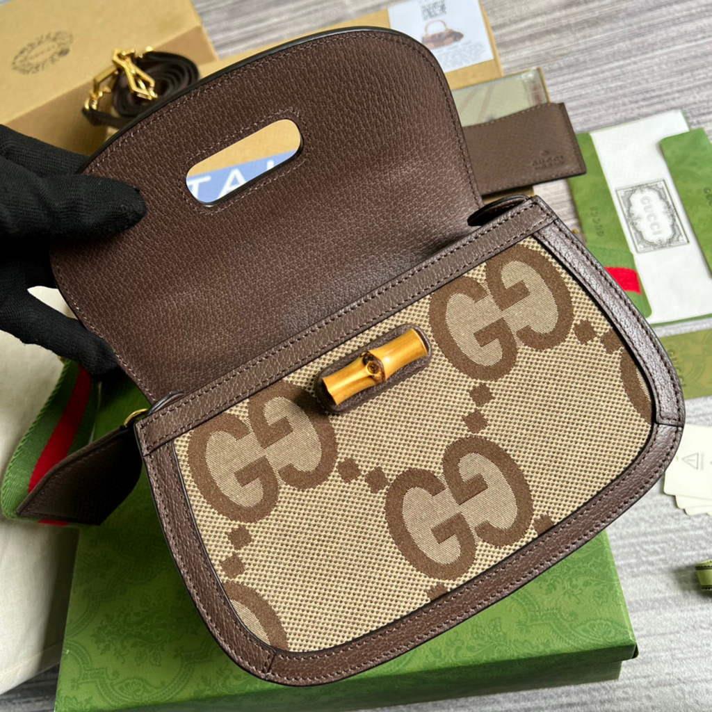 Gucci 675797 Bamboo1947 small top handle bag Brown