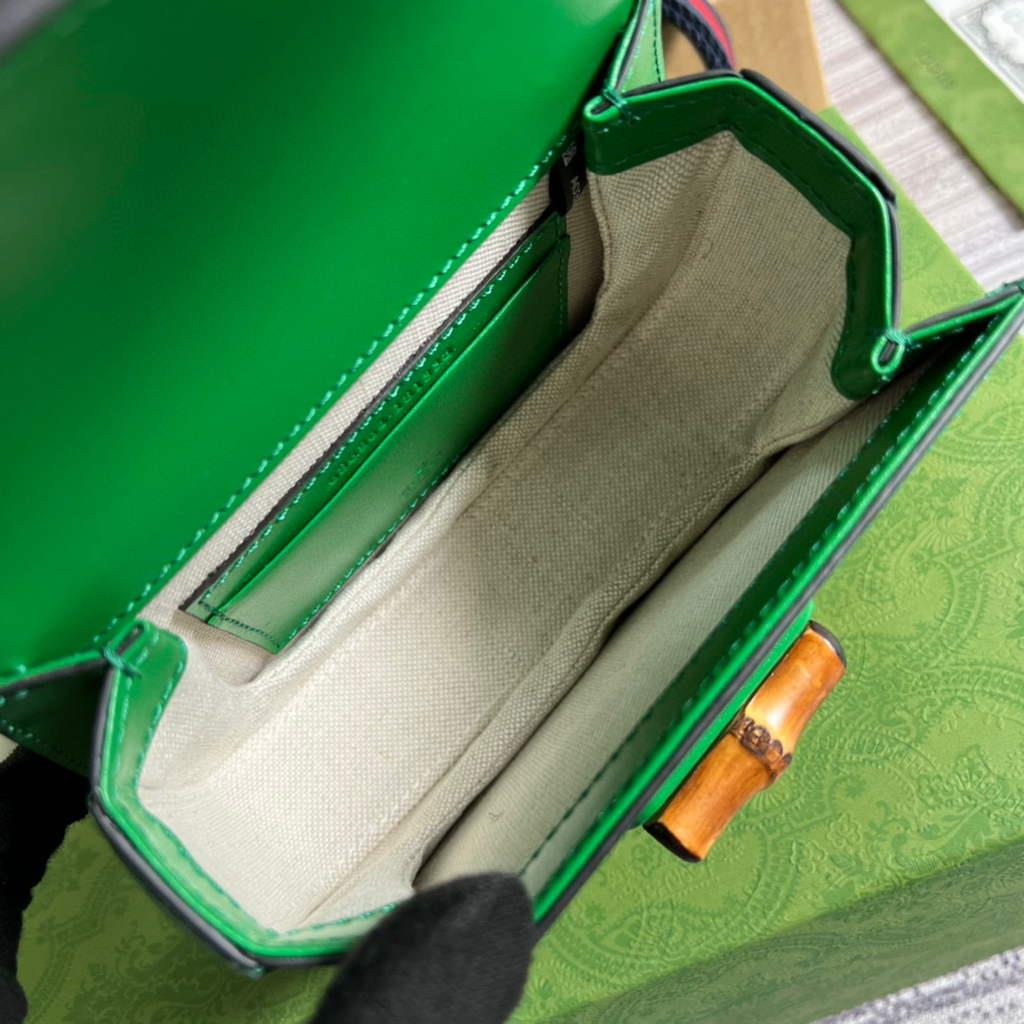 Gucci Bamboo1947 Mini top handle bag 686864 Green