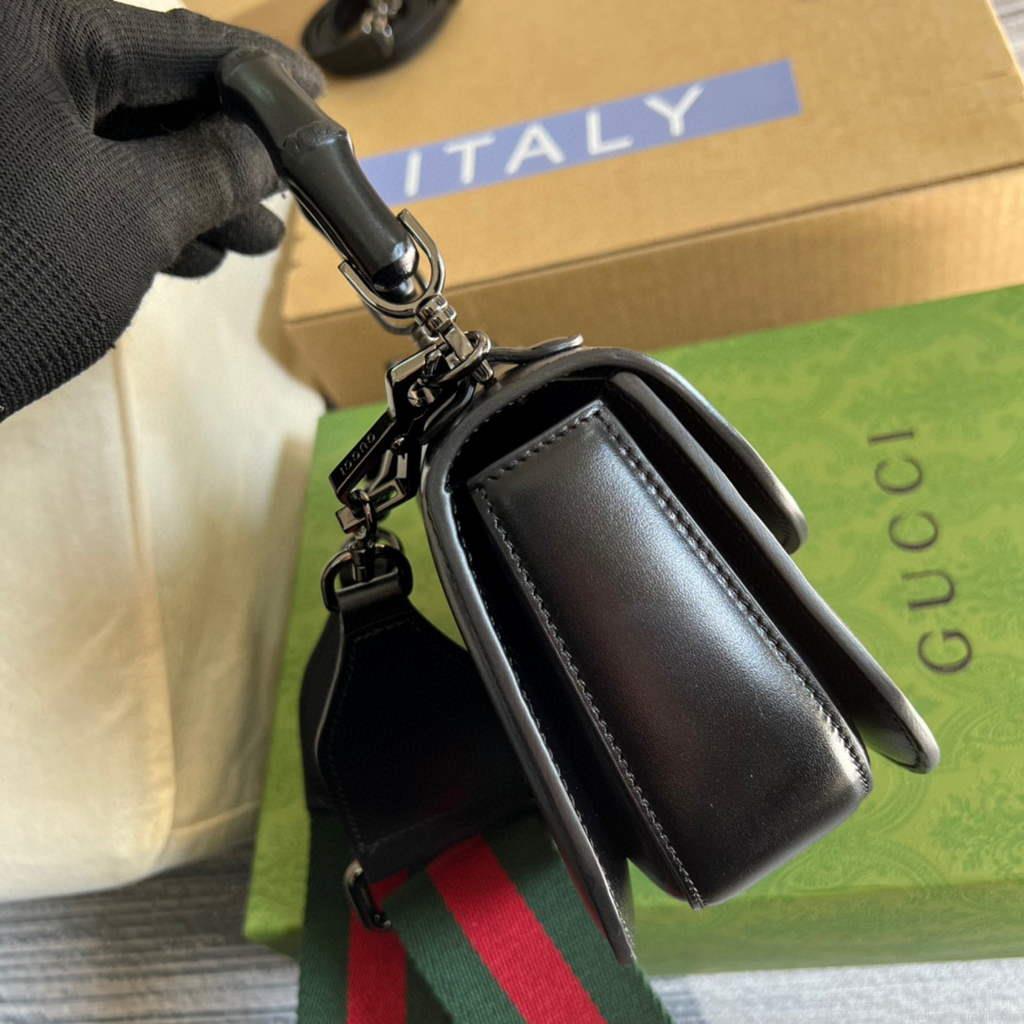 Gucci Bamboo1947 Mini top handle bag 686864 Black