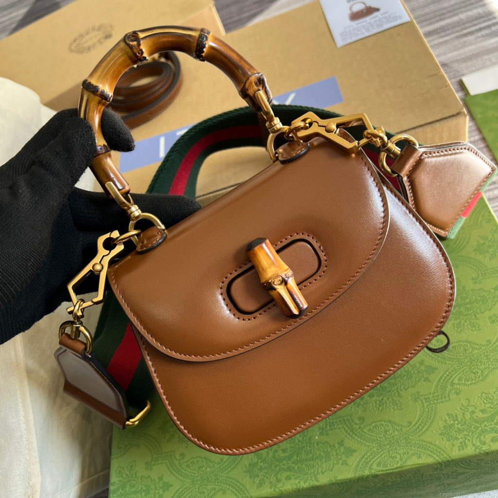 Gucci Bamboo1947 Mini top handle bag 686864 Tan
