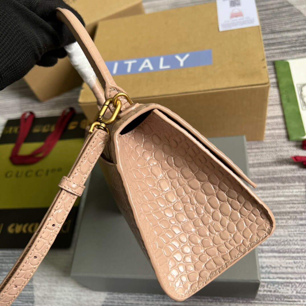 Gucci 681697 The Hacker Project Small Hourglass Crocodile Bag Pink
