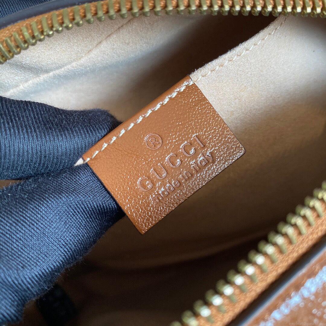 Gucci 447632 GG Marmont Small Matelassé Shoulder Bag Brown