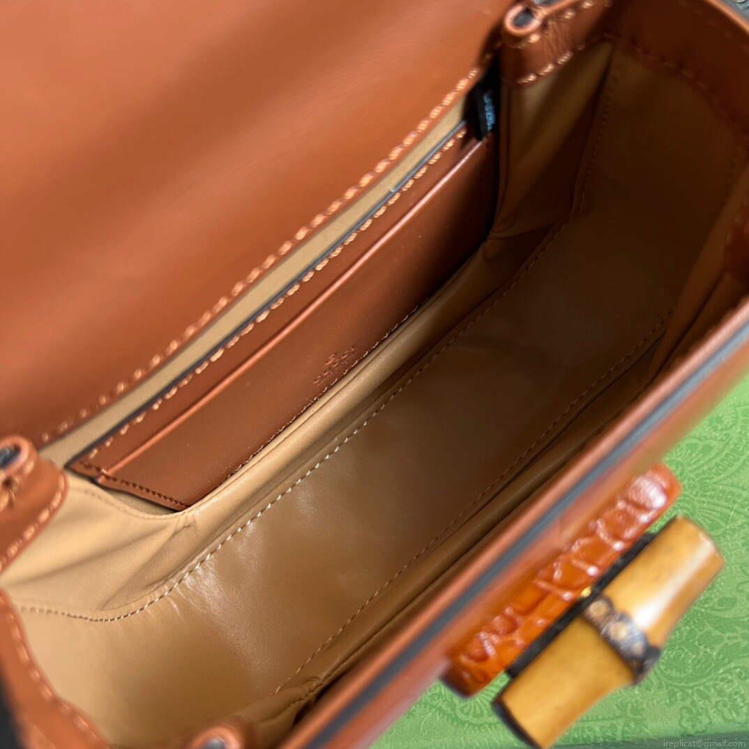 Gucci 686864 Gucci Bamboo 1947 Mini Top Handle Bag Brown