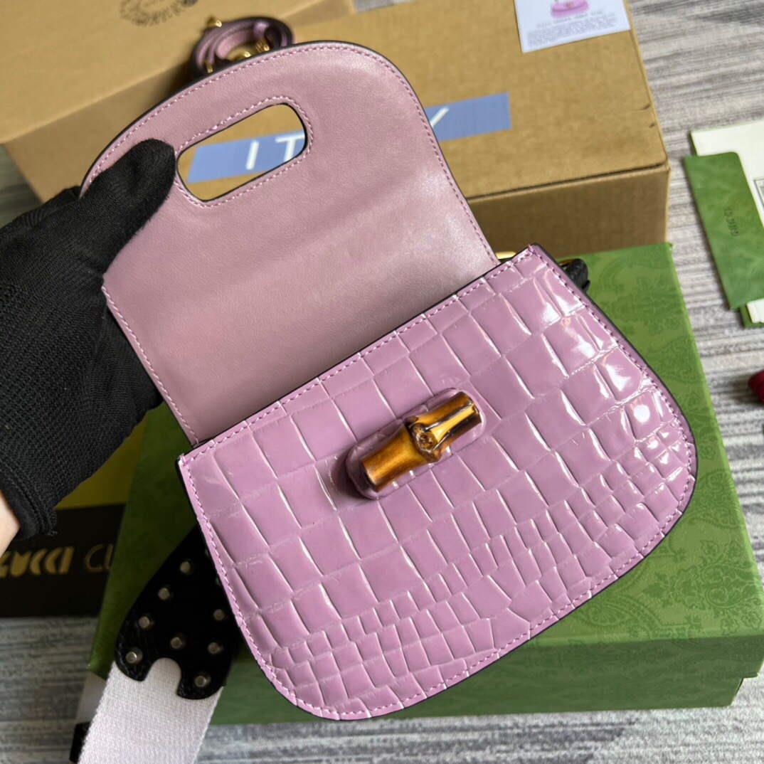 Gucci 686864 Gucci Bamboo 1947 Mini Top Handle Bag Pink
