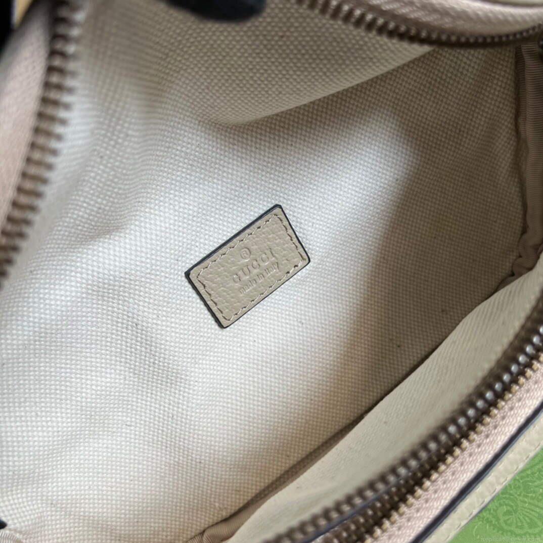Gucci 682933 Belt bag with Interlocking G Beige and white