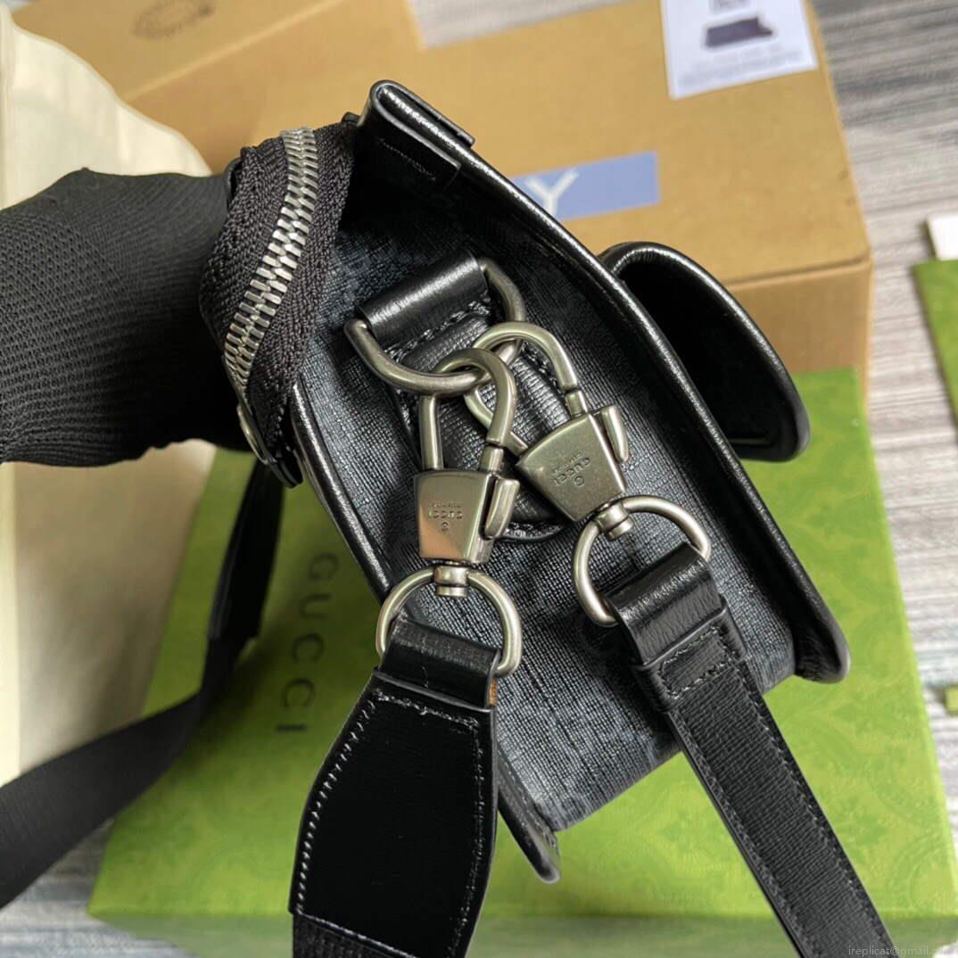 Gucci 674164 Messenger Bag With Interlocking G Black