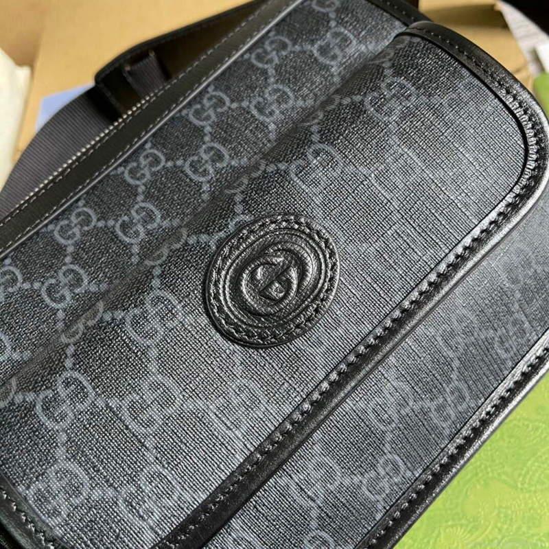 Gucci 674164 Messenger Bag With Interlocking G Black