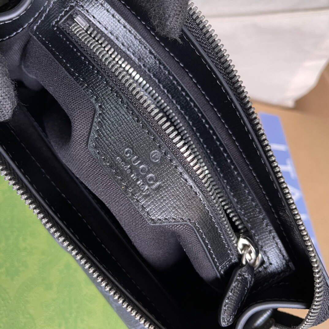 Gucci 674164 Messenger Bag With Interlocking G Black