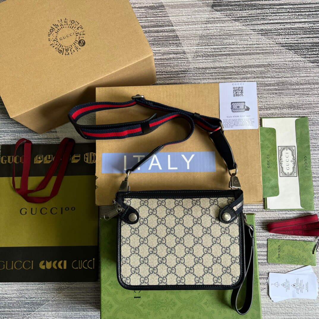 Gucci 674164 Messenger Bag With Interlocking G Blue