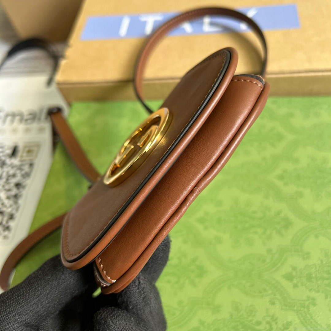Gucci 698635 Gucci Blondie Mini card case wallet Dark brown