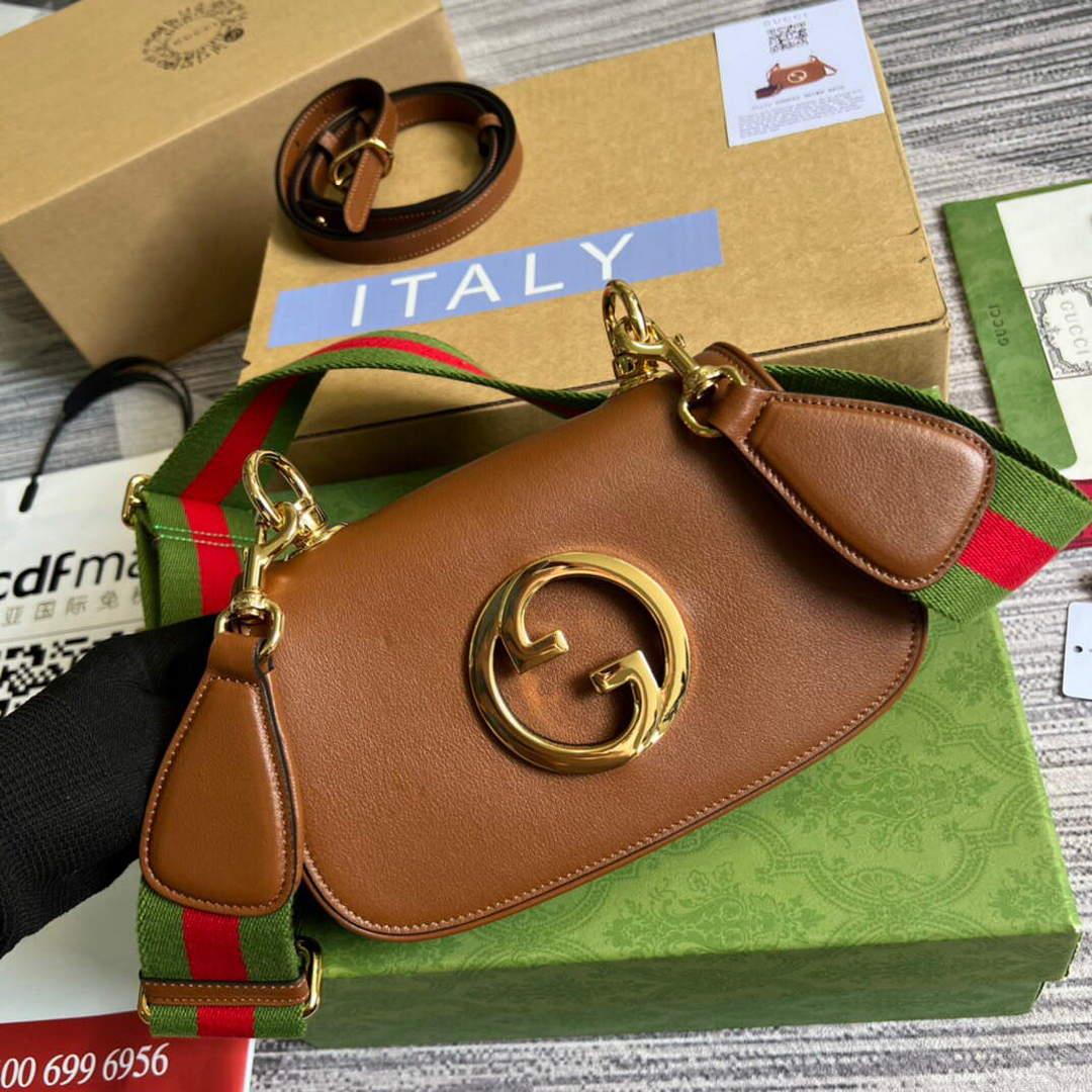 Gucci 698643 Gucci Blondie mini leather bag Brown