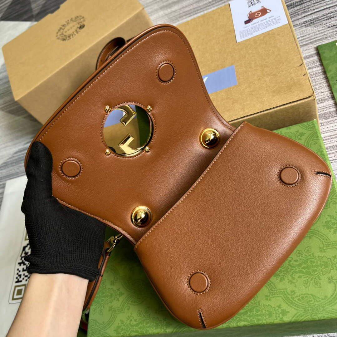 Gucci 698643 Gucci Blondie mini leather bag Brown
