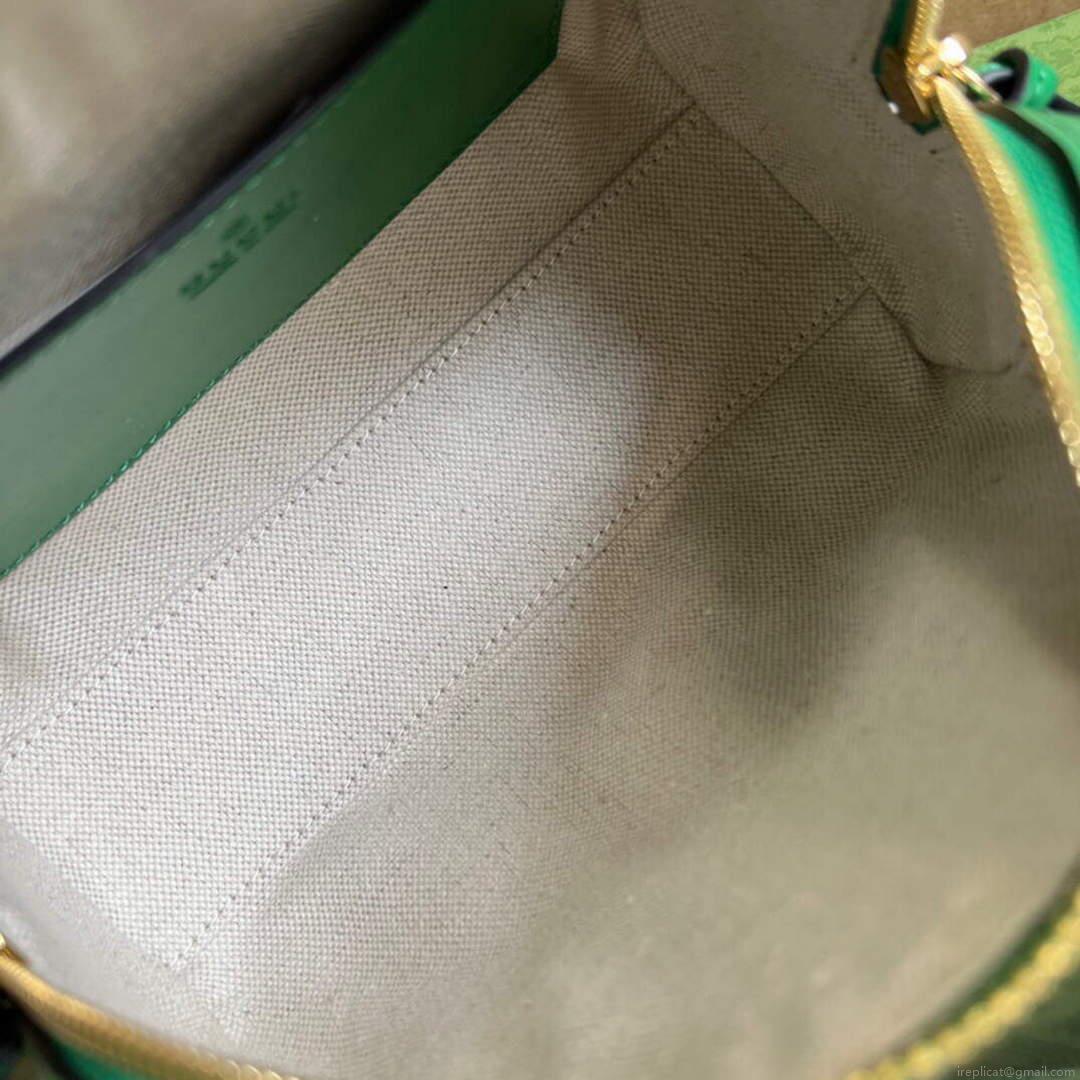 Gucci 702251 GG matelassé leather top handle bag Bright green