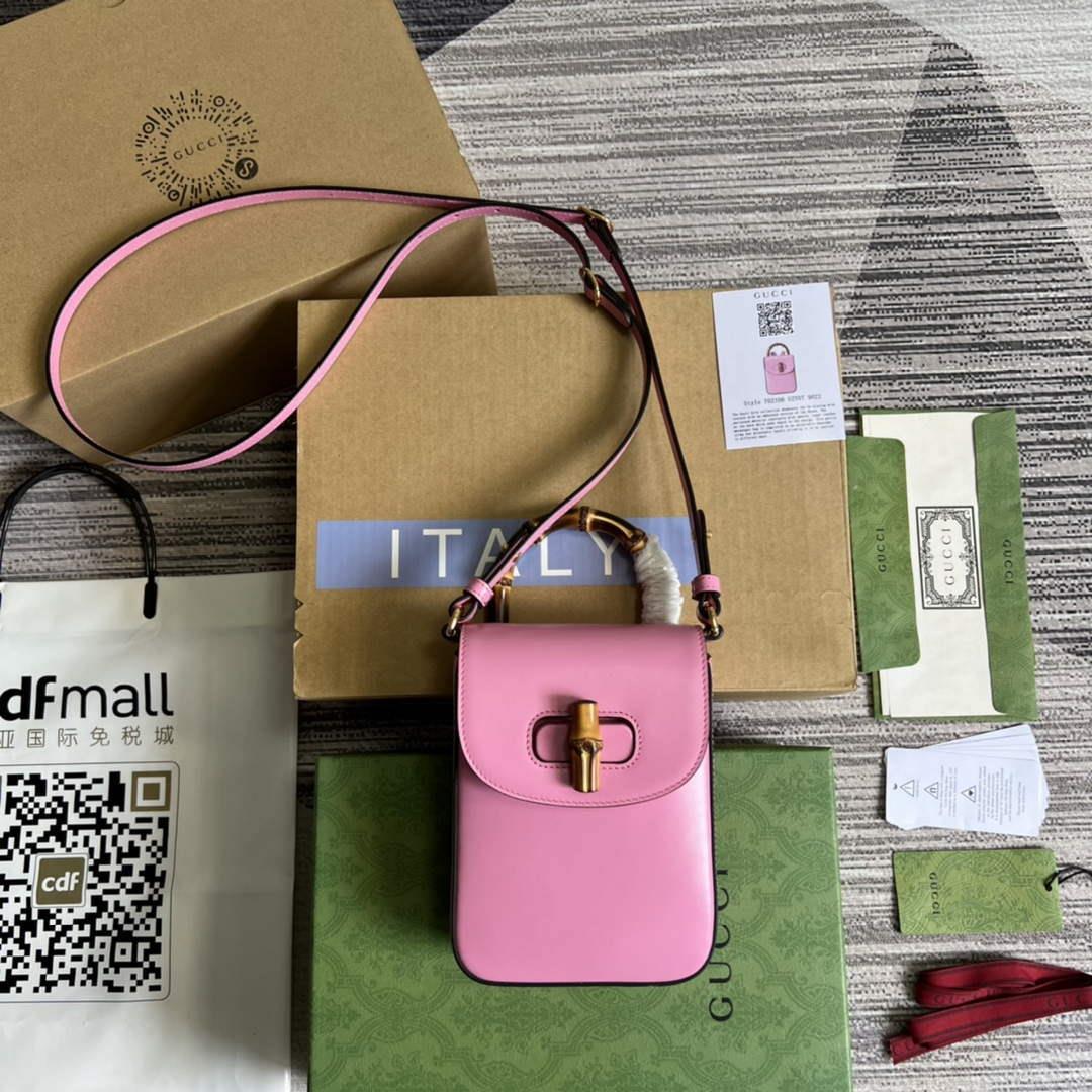 Gucci 702106 Bamboo Mini Handbag Pink