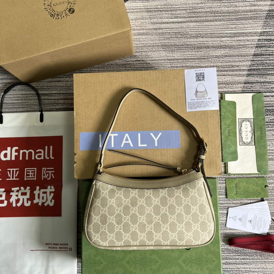 Gucci 735145 GG Supreme Ophidia small handbag Oatmeal