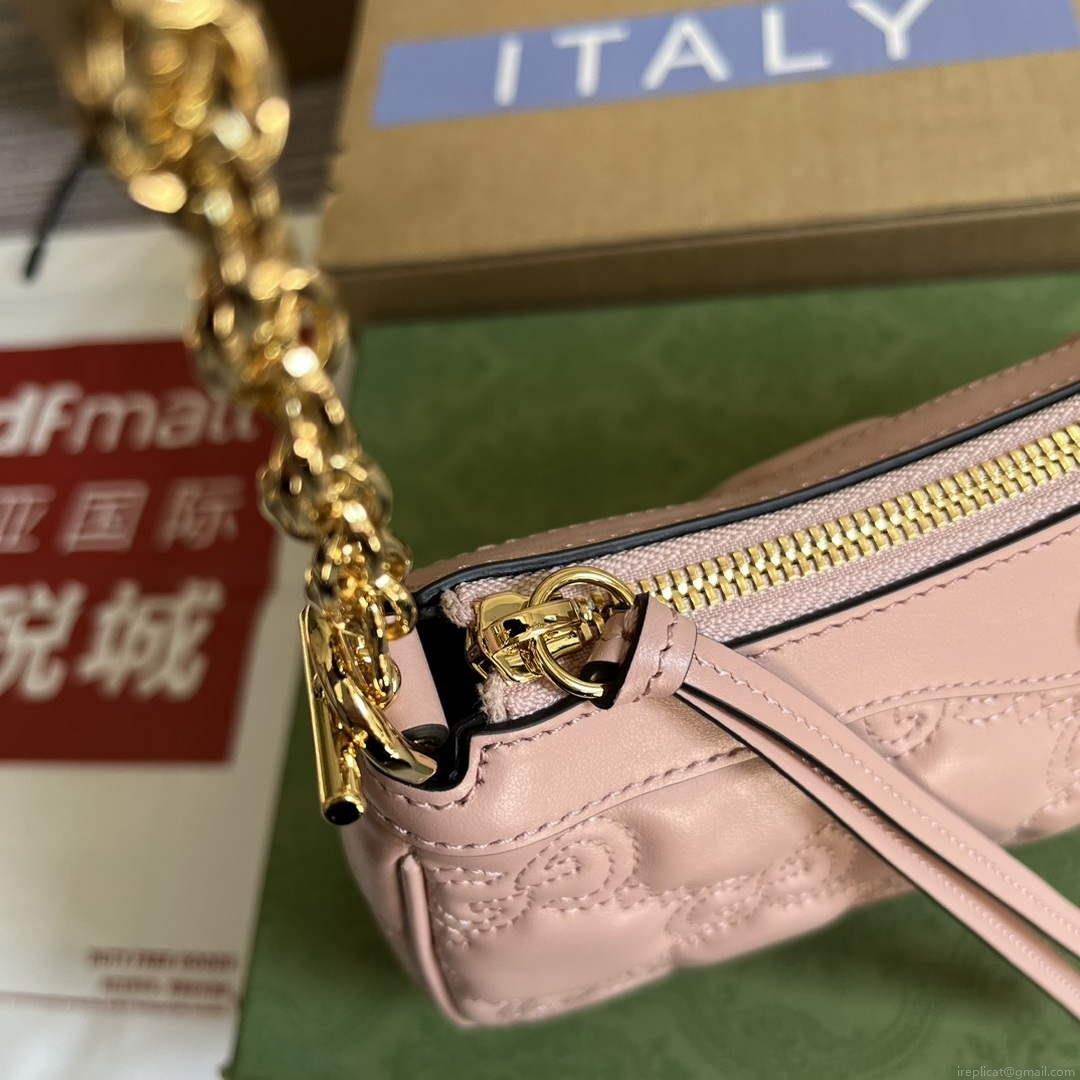 Gucci 735049 GG Matelassé Handbag Pink