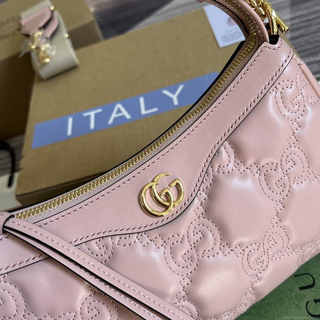 Gucci 735049 GG Matelassé Handbag Pink