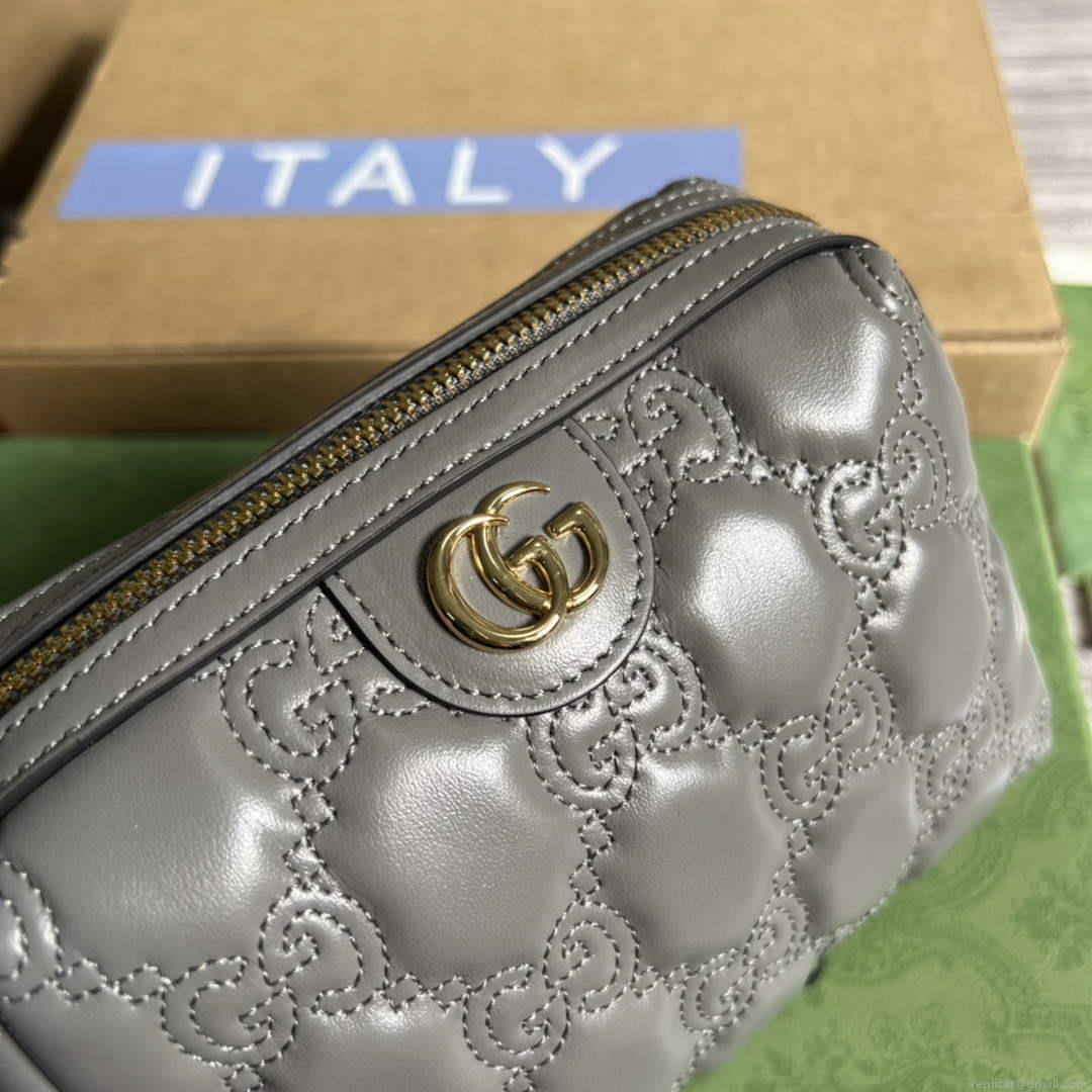 Gucci 726047 GG Matelassé Beauty Case Grey