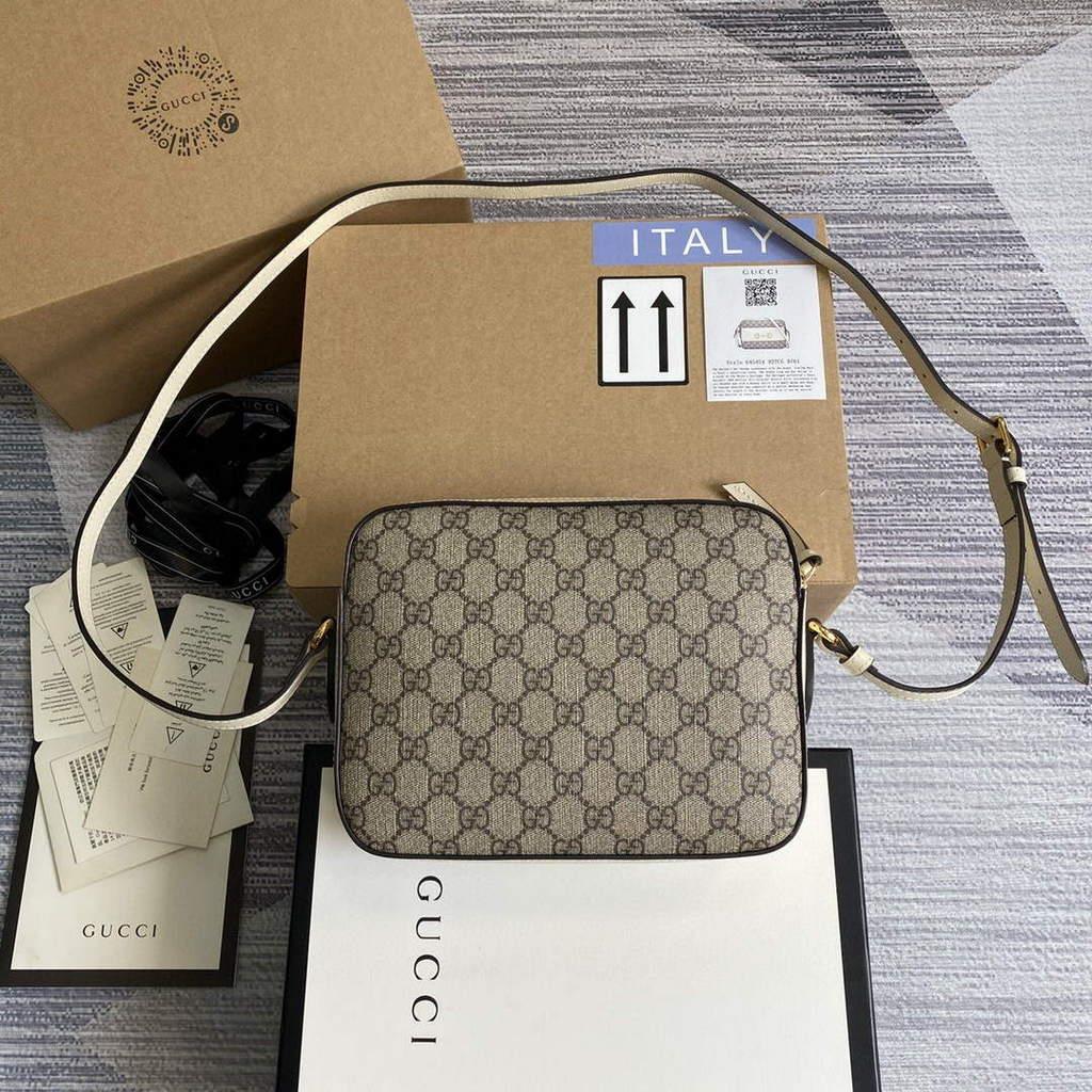 Gucci 645454 GG Horsebit 1955 Small Shoulder Bag Beige