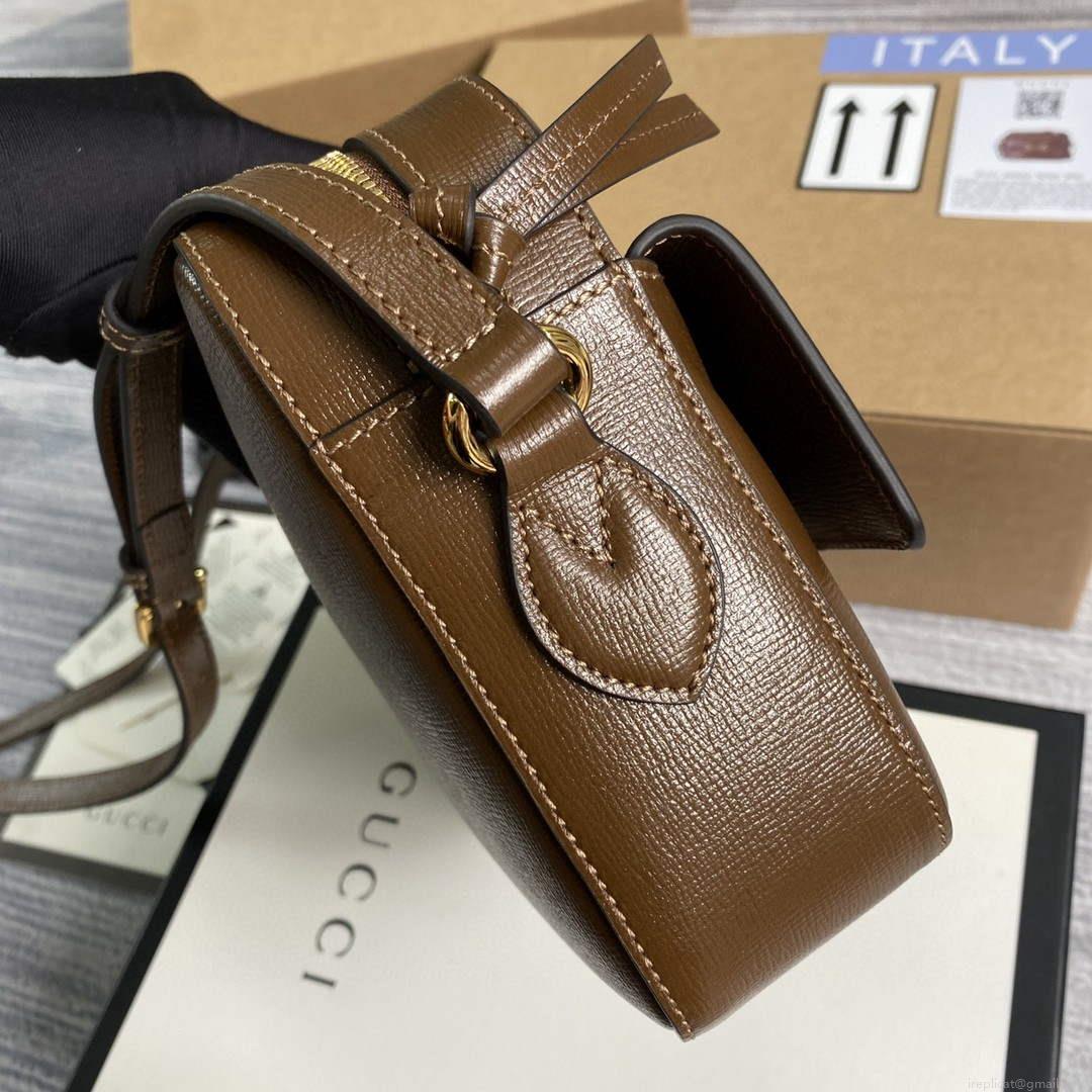 Gucci 645454 Gucci Horsebit 1955 Small Shoulder Bag Brown