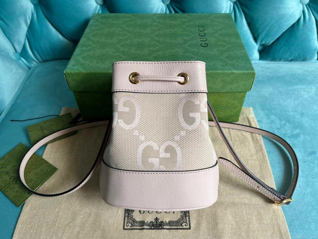 Gucci 550620 Ophidia jumbo GG mini bucket bag Light pink