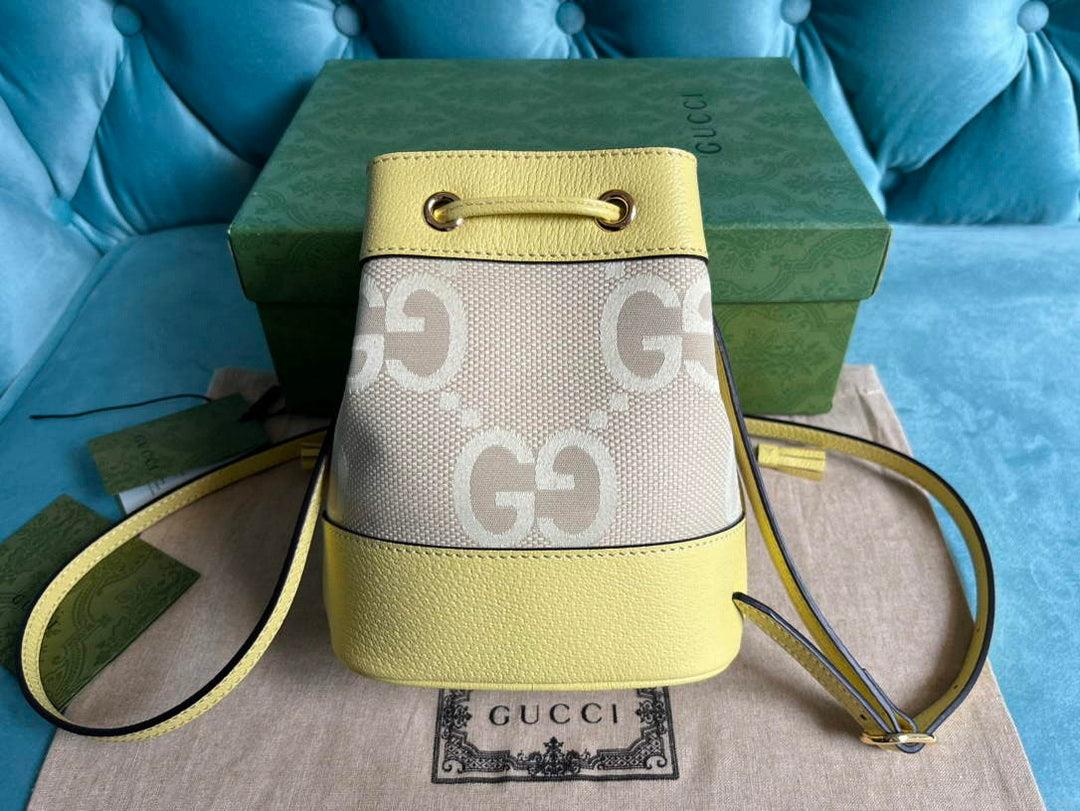 Gucci 550620 Ophidia jumbo GG mini bucket bag yellow