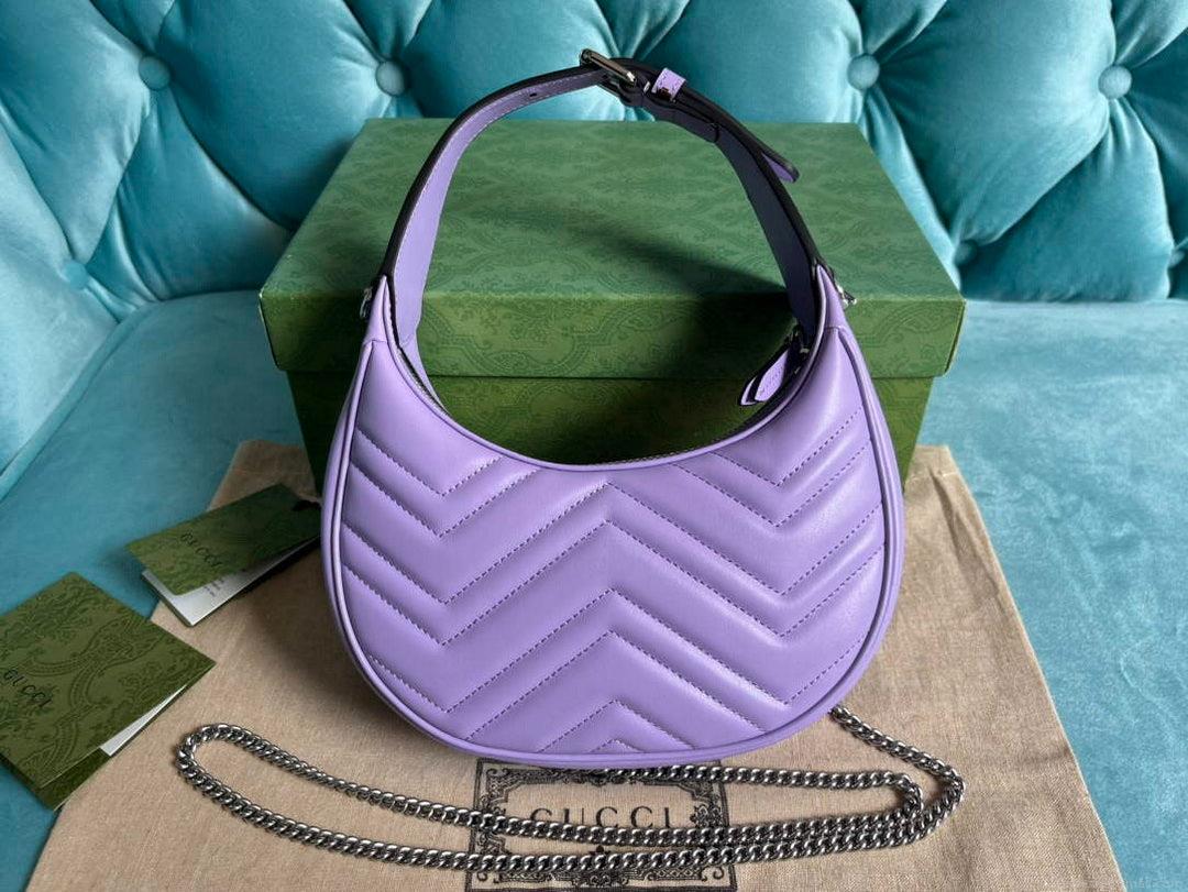 Gucci 699514 GG Marmont half-moon-shaped mini bag Lilac purple