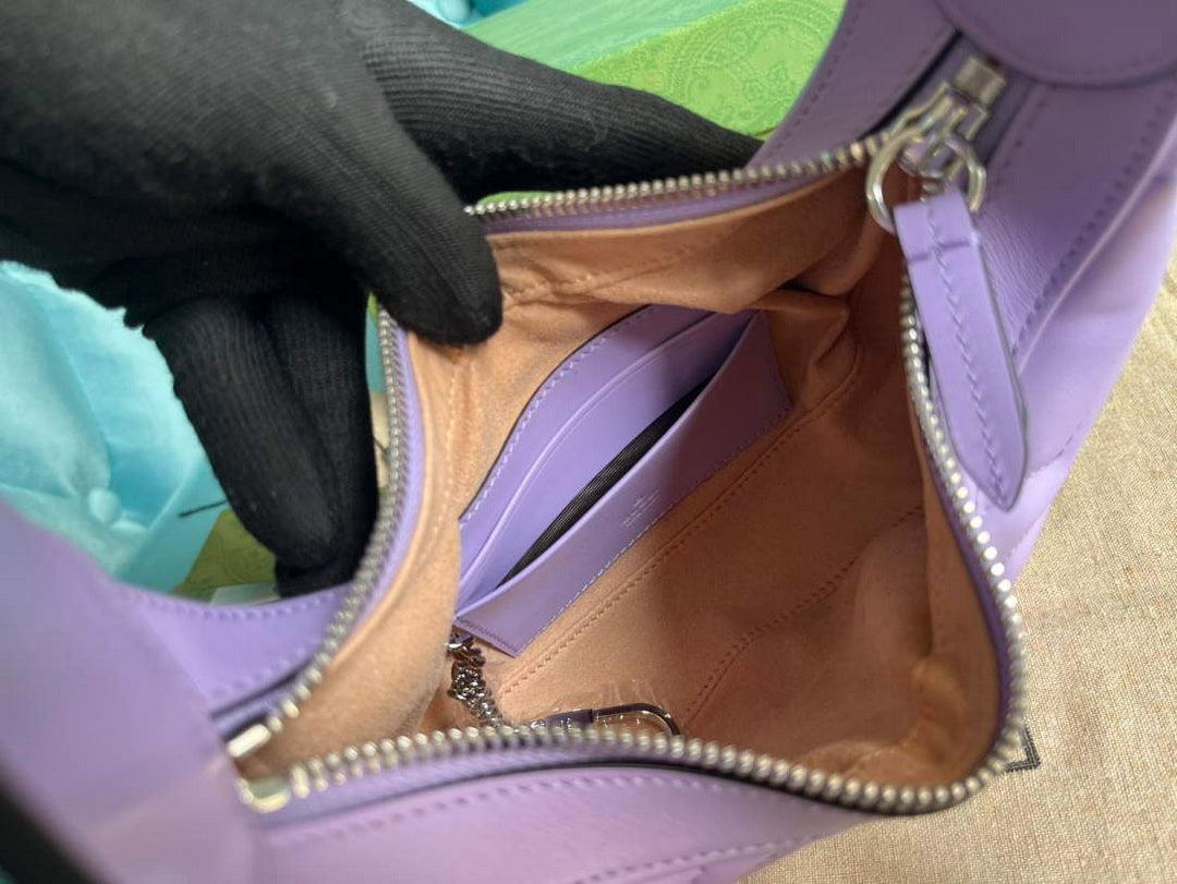 Gucci 699514 GG Marmont half-moon-shaped mini bag Lilac purple