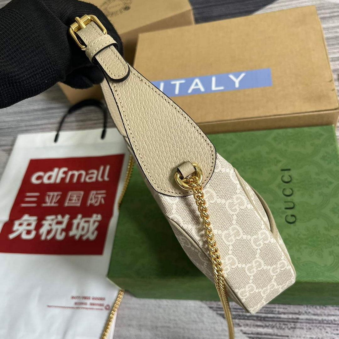 Gucci 726843 GG half-moon-shaped mini bag Oatmeal