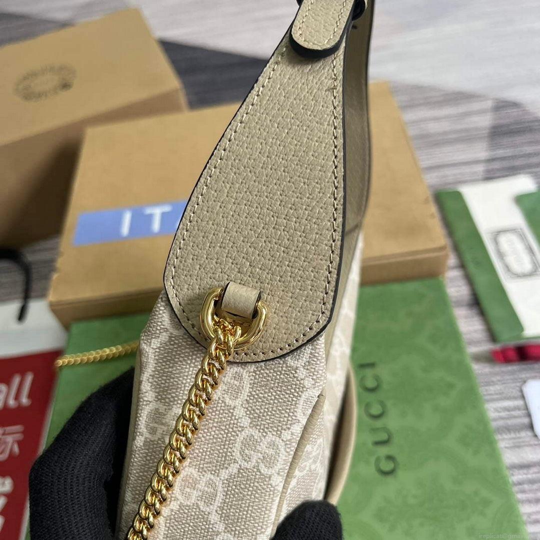 Gucci 726843 GG half-moon-shaped mini bag Oatmeal
