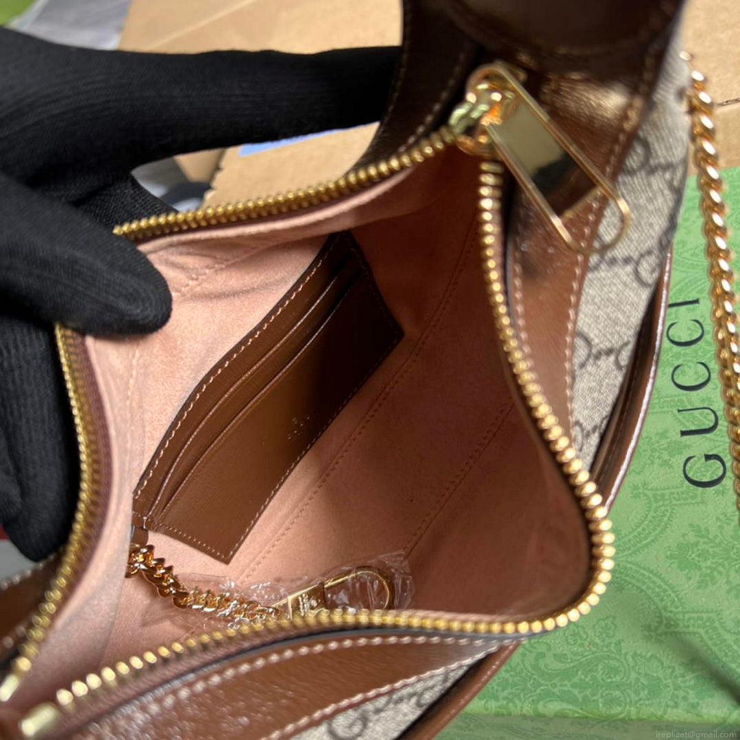 Gucci 726843 Half-moon-shaped mini bag with Interlocking G Brown
