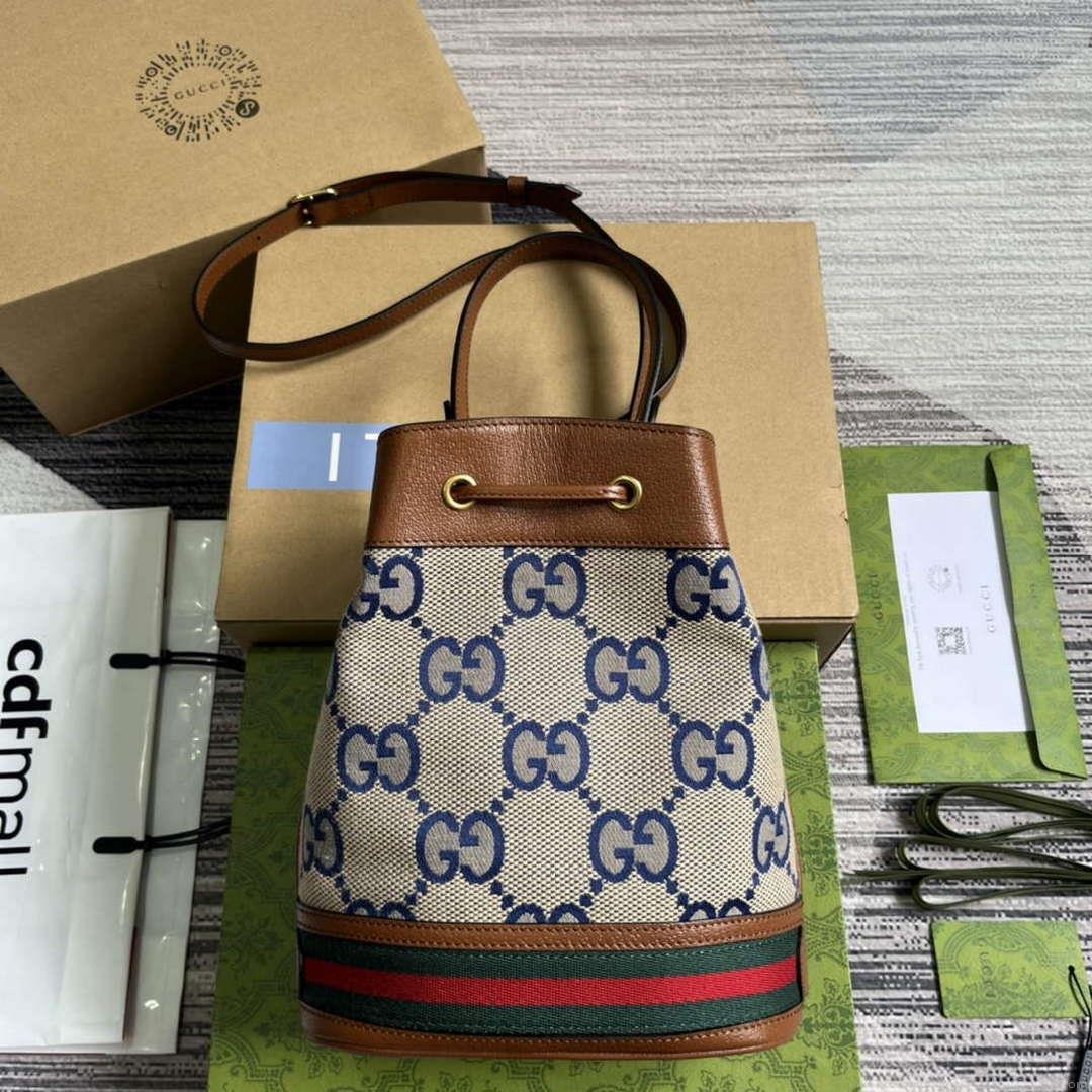 Gucci 550621 Ophidia Small GG Bucket Bag Brown