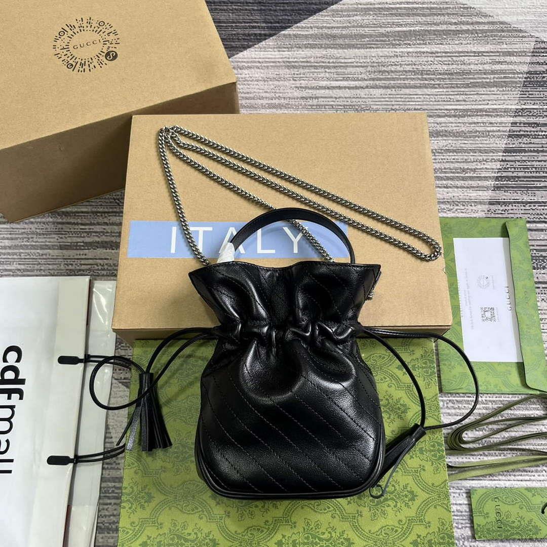 Gucci 760313 Gucci Blondie Mini Bucket Bag Black