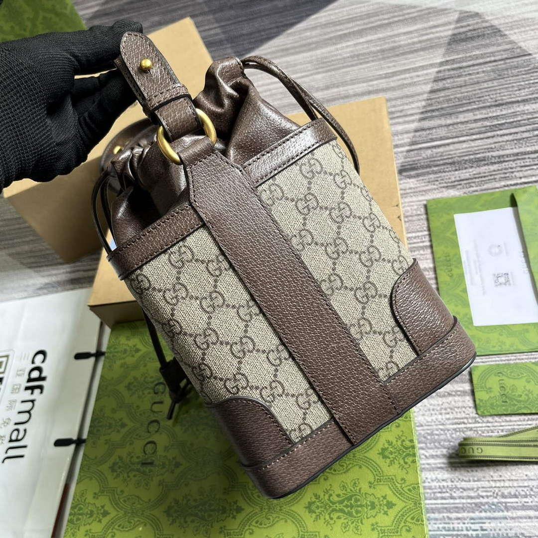 Gucci 752583 Ophidia GG Bucket Bag Brown