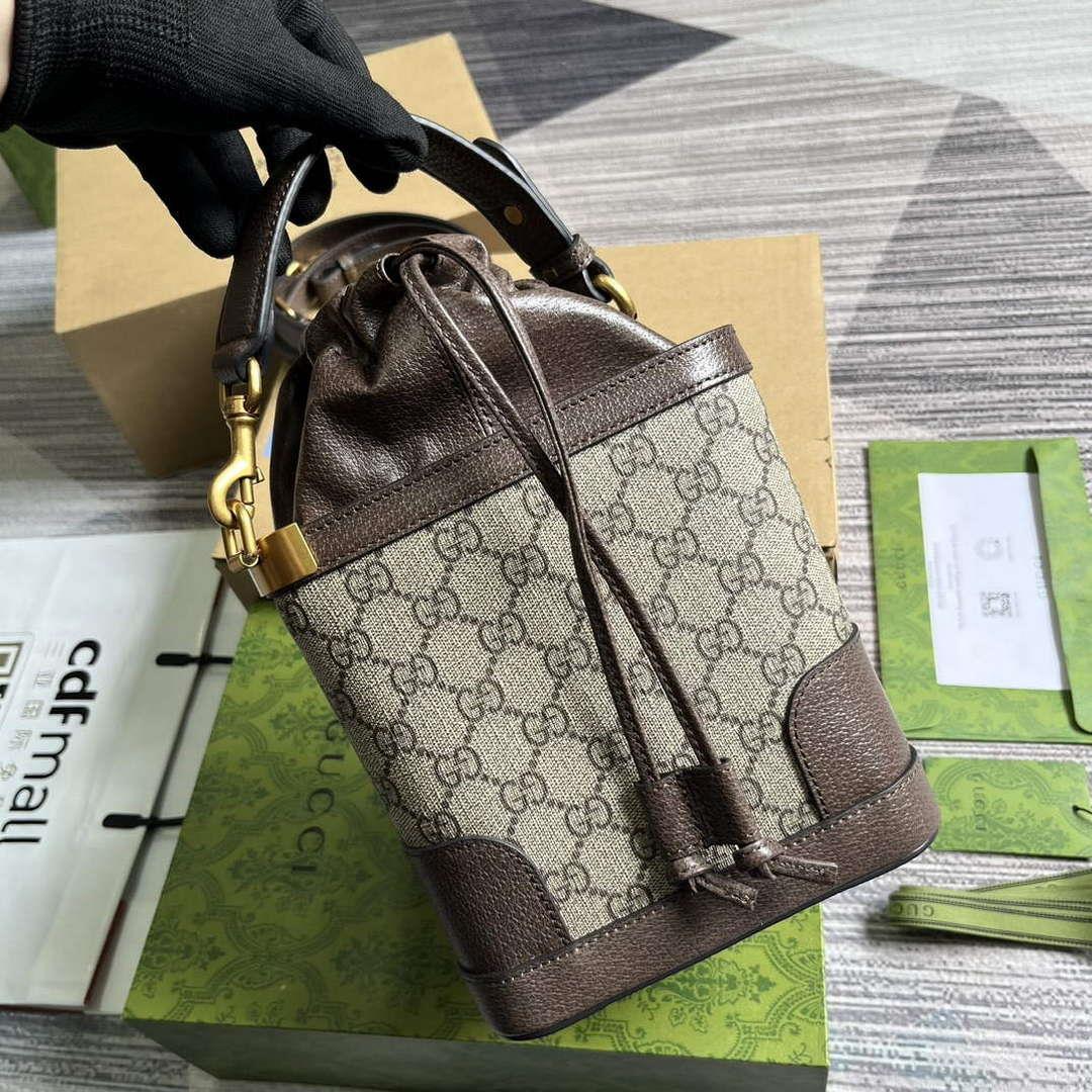 Gucci 752583 Ophidia GG Bucket Bag Brown