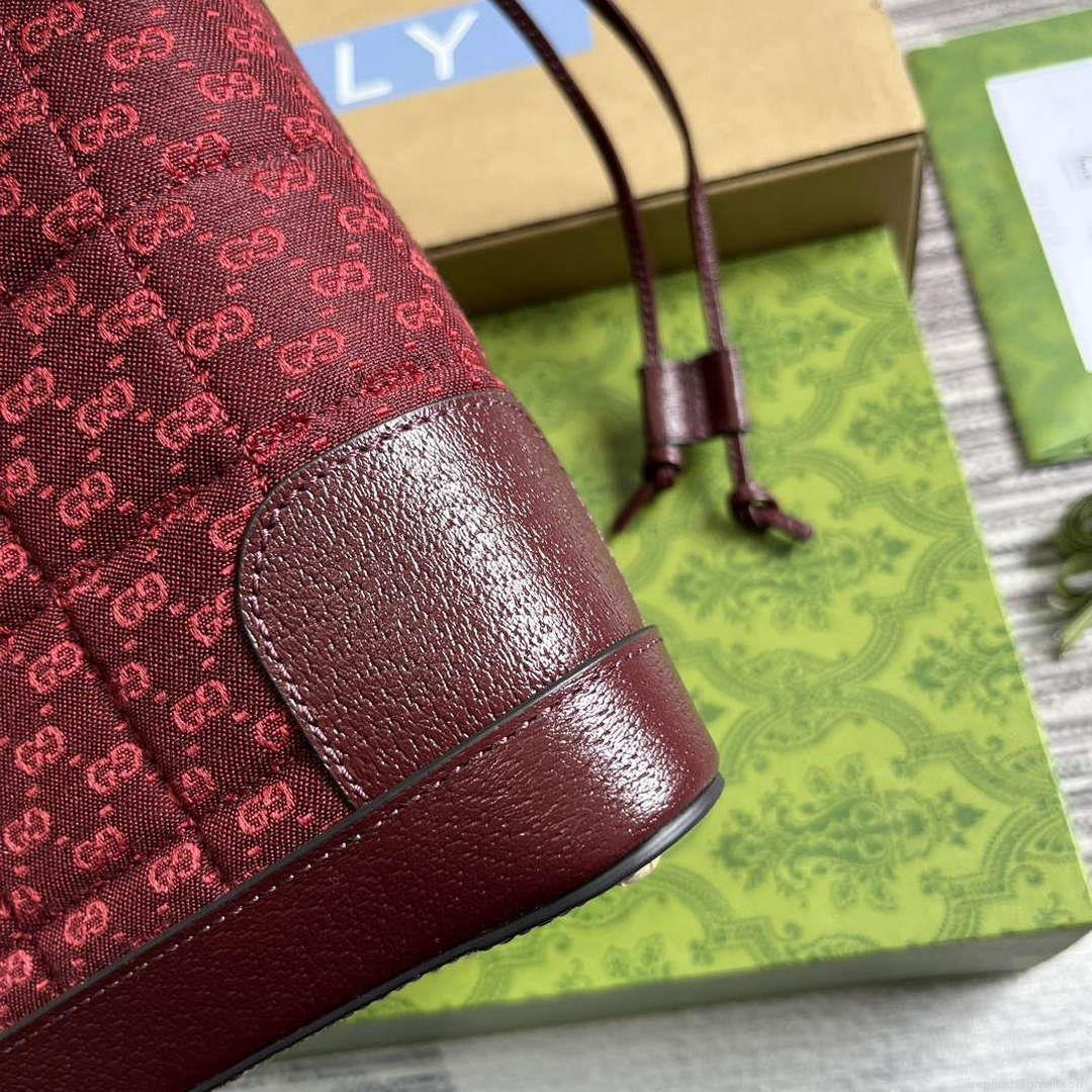 Gucci 752583 Ophidia GG Bucket Bag Red