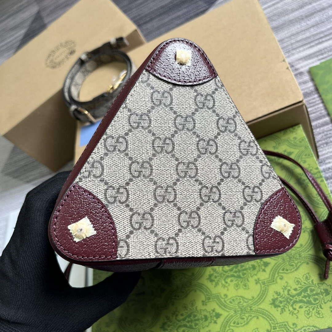 Gucci 752583 Ophidia GG Bucket Bag Red