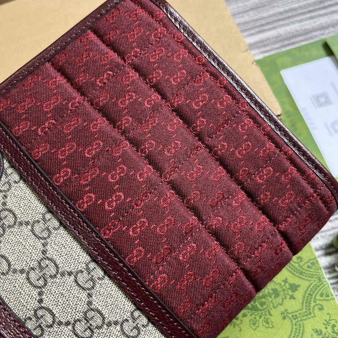 Gucci 751912 Mini GG Canvas Pouch Red