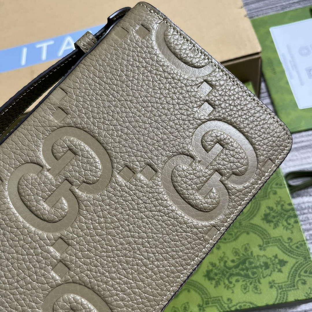 Gucci 751760 Jumbo GG Travel Document Case Grey