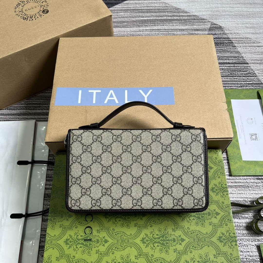 Gucci 336298 GG Travel Document Package Brown